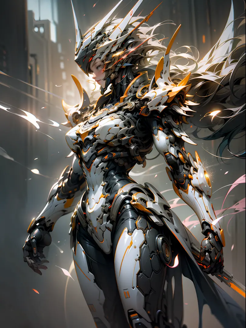 Masterpiece, Best quality, High quality, (Futurism: 1.1), Red Ghost Hunter, Lightning Surround, Lightning Flash, Swords Scattered Aside, (Cyberpunk Costume), Cinematic Lighting, (Exquisite Future), Beautiful and Beautiful, Ultra Detailed, Great Composition...