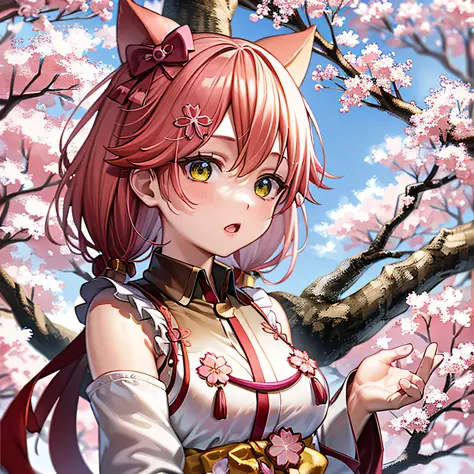 sakura miko, cherry blossom tree in background