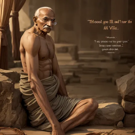 Mahatma Gandhi Surrounded By Many Beautiful Naked Women Seaart Ai