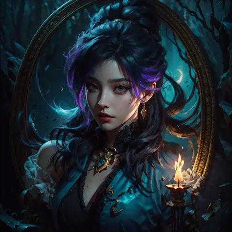 a close up of a person holding a oil lamp, arcane jinx, caitlyn from league of legends, extremely detailed artgerm, samira from ...