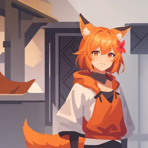 sen, animal ears, fox ears, fox girl, fox tail - SeaArt AI