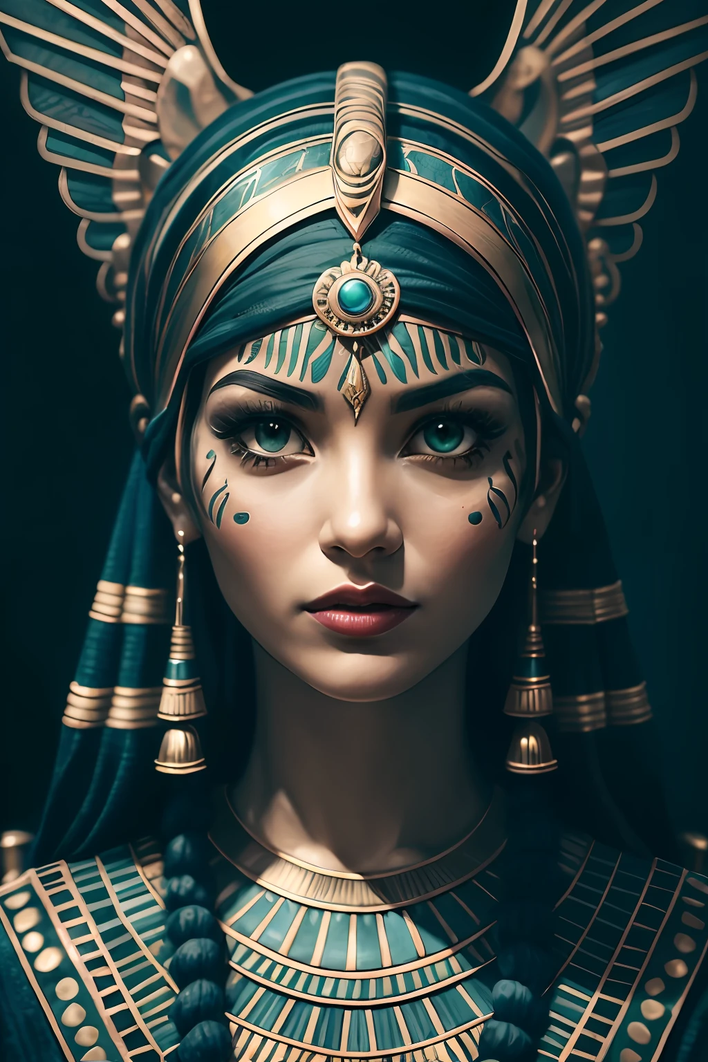 1 adult Egyptian woman, green eyes, black hair flaps, makeups , upper body, looking at viewer, detailed background, detailed face,  OldEgyptAI, ancient egyptian theme,  feral jungle warrior, pink tribal clothing, obsidian, defensive stance, stone knife, bushes, poisonous plants, rocks,  humid climate, darkness, cinematic atmosphere,
dark chamber, dim light, zentangle, mandala, tangle, entangle, (golden, red, blue and green tone:0.5)
(35mmstyle:1.1), front, masterpiece, 1970s film, , cinematic lighting, (photorealistic:1.5), high frequency details, 35mm film, (film grain), film noise,