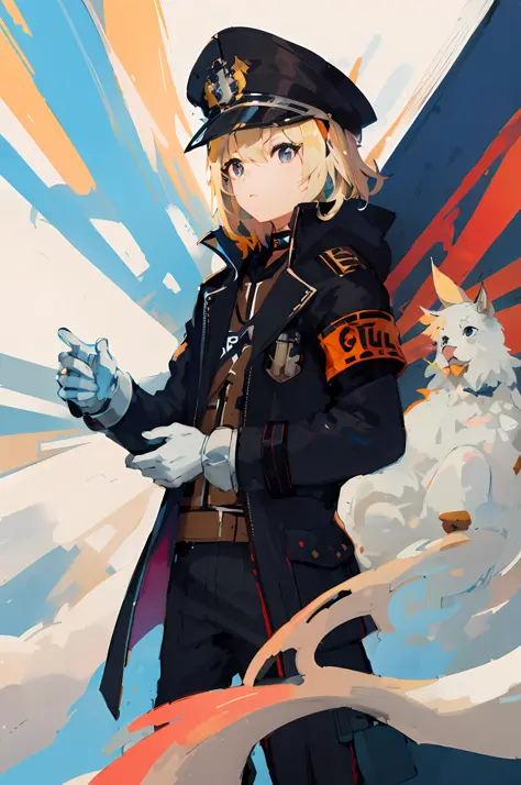 anime characters with a uniformed soldier, zero zen art, anime style 4 k, key anime art, zero sauce, from girl front, girl front...