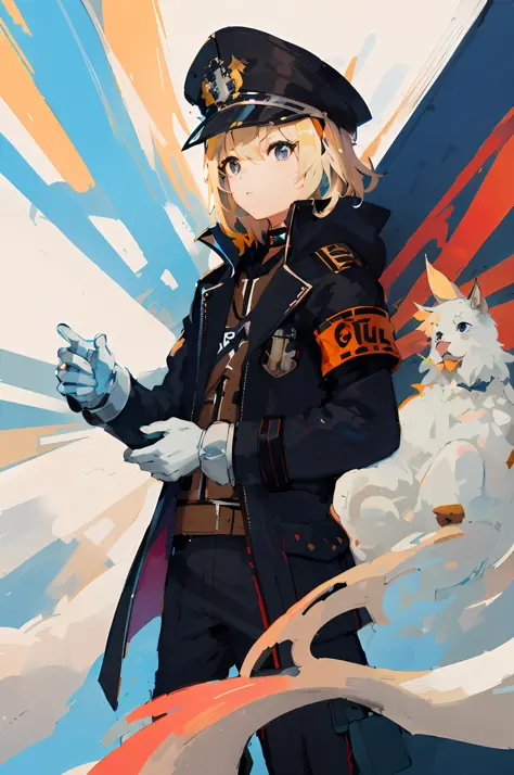 Anime characters with a uniformed soldier, zero zen art, anime style 4 K, key anime art, zero sauce, from girl front, girl front...
