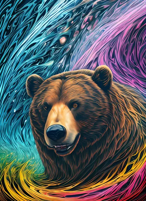 Brown Bear in the Forest, Watercolor Drawing, Wildlife in the Woodland,  Generative AI Stock Illustration - Illustration of exposure, watercolor:  272348791