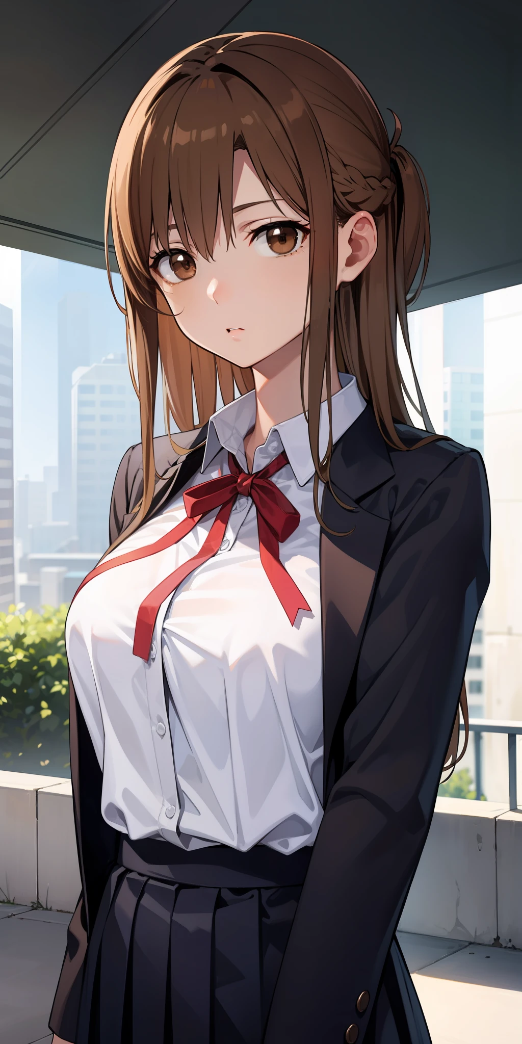 asunayuuki, asuna yuuki, long hair, brown hair, (brown eyes:2) - SeaArt AI