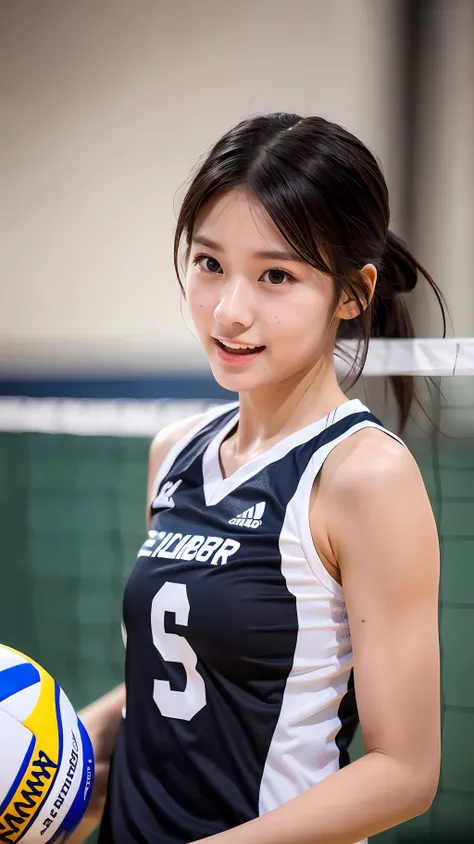 8k,volleyball Player、a Japanese Lady、japan Team、smile Full Of Happiness 