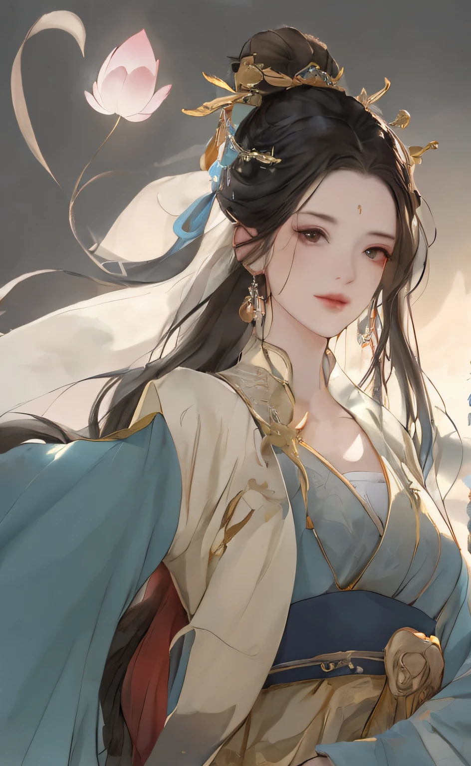 A girl, ancient Chinese costume, whole body, sunshine, clear face, clean white background, masterpiece, super detail, epic composition, ultra HD, high quality, extremely detailed, official art, uniform 8k wallpaper, super detail, 32k