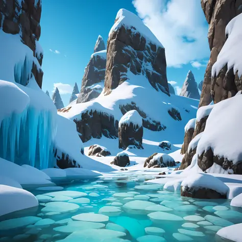 ICE AGE, high detailed, 16k realistic unreal engine