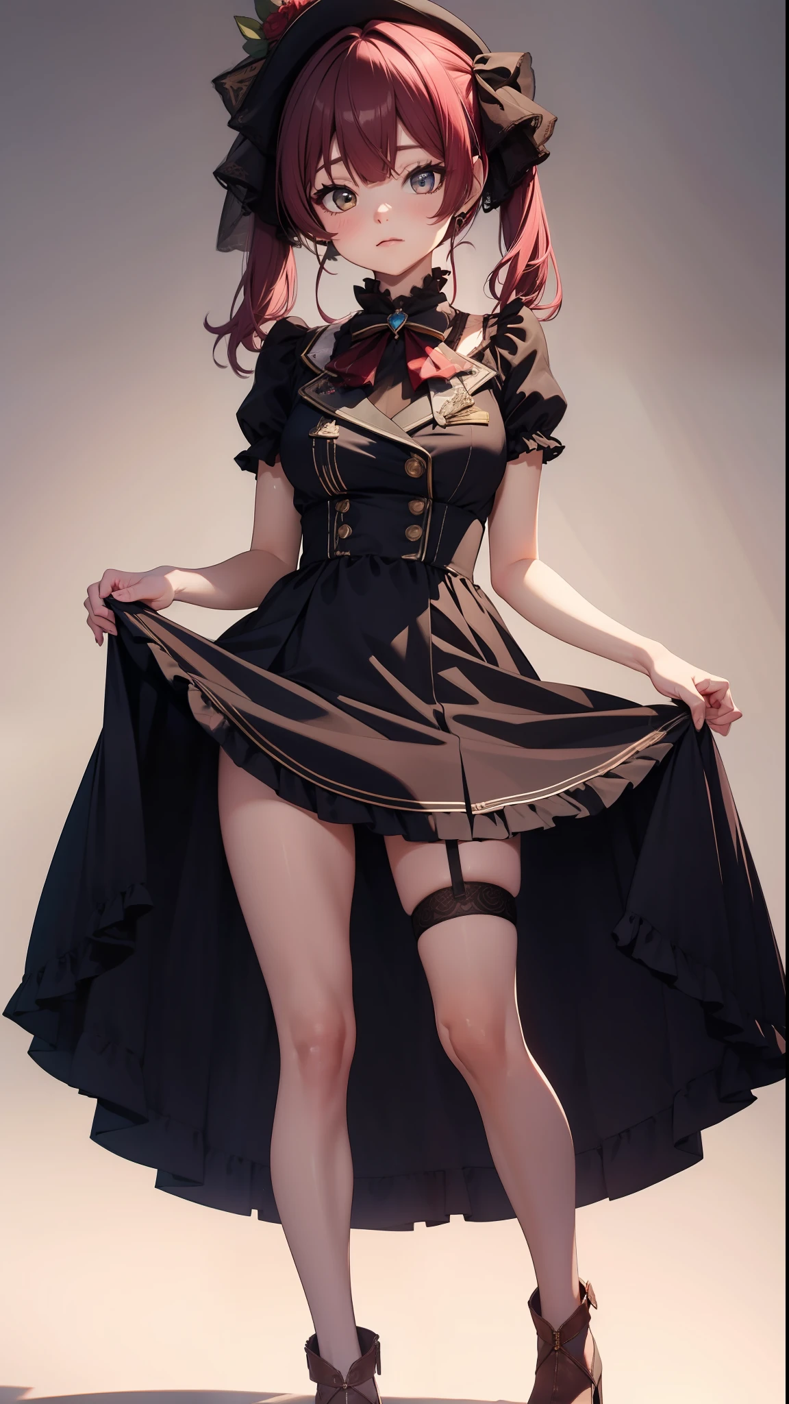 Lolita dress, skirt lift, slightly visible panty,