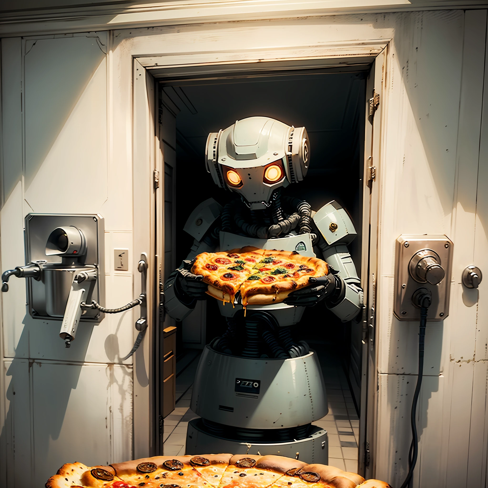 The Pizza Bots are the entities that roam the Pizza Parlour. They are animatronic robots that are very good at cooking pizzas for customers and they are very skilled at baking, but they are quite hostile to backrooms wanderers and their pizza-baking skills are useless in the backrooms, so they attack anyone who comes too close to their pizza ovens.