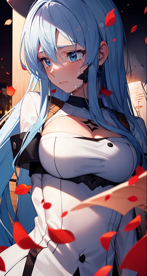 (masterpiece), (best quality),highres, ultra detailed, professional lighting, esdeath, esdeath outfit, front view, tearful eyes,...