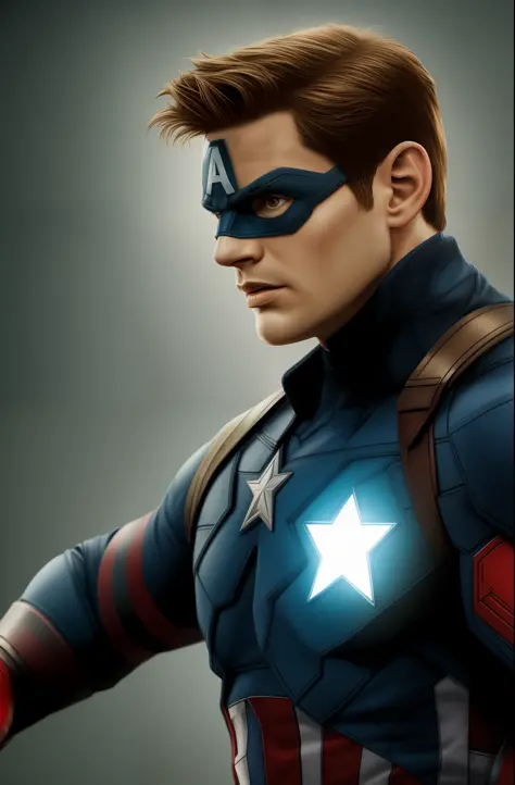 Tarantino style, Andrew Garfield as Captain America 8k, high definition, detailed face, detailed face, detailed eyes, detailed suit, Marvel and DC style, hyper-realistic, + cinematic shooting + dynamic composition, incredibly detailed, sharp, details + sup...