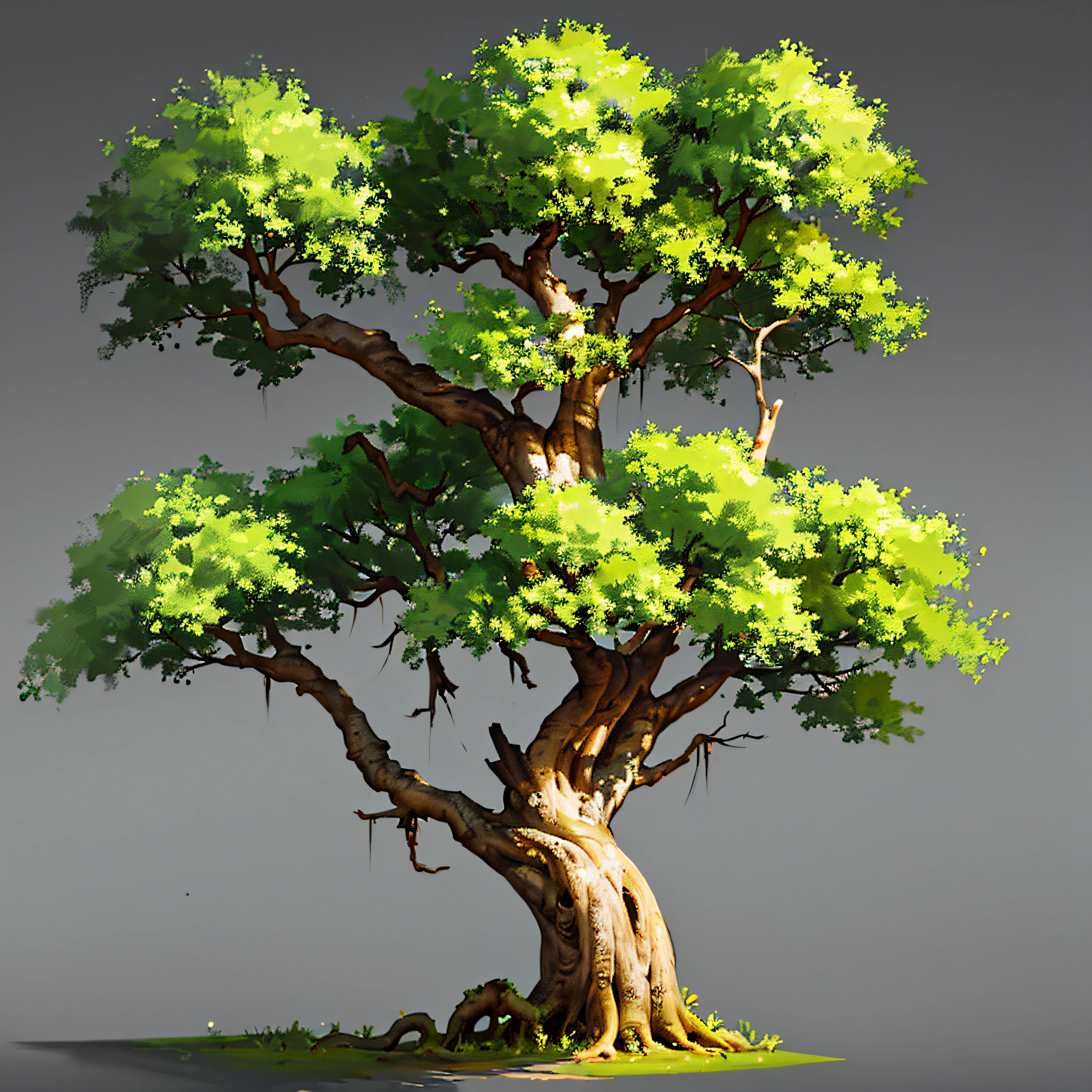 ((best quality)),single tree,complete,comfortable,reasonable structure,shock,high detail,abundant,8k,green,tree,Reasonable light and dark relationship,concept art,high detail,distinct,