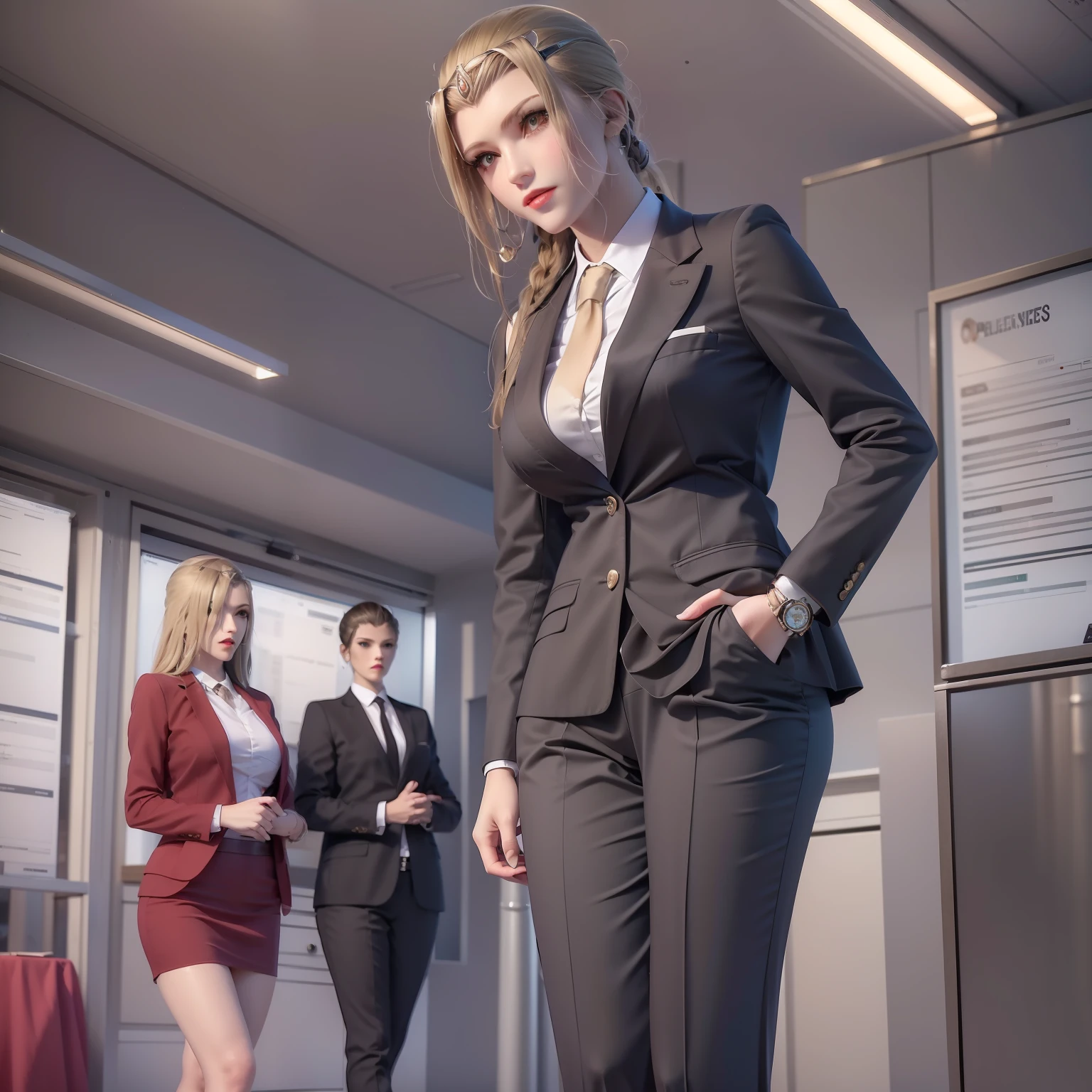 Tentacles, humiliation, shame, casual pose, black stockings, shirt, women's suit, OL, black trousers, short hair, workplace trousers, office, secretary, black suit, ladies suit, ladies suit, white collar, pocket