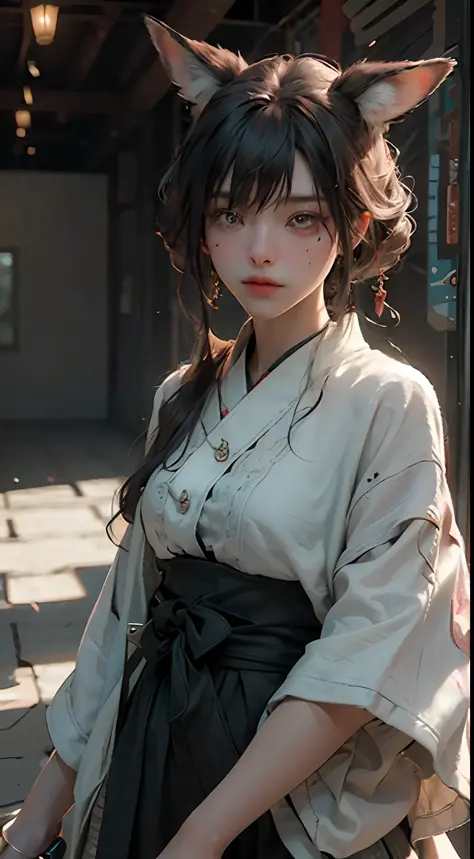 (Best Quality), ((Masterpiece)), (Detail: 1.4), 3D, Nine-Tailed Fox, Delicate Fox Ears, HDR (High Dynamic Range), Ray Tracing, NVIDIA RTX, Super-Resolution, Unreal 5, Subsurface Scattering, PBR Texture, Post-processing, Anisotropic Filtering, Depth of Fiel...