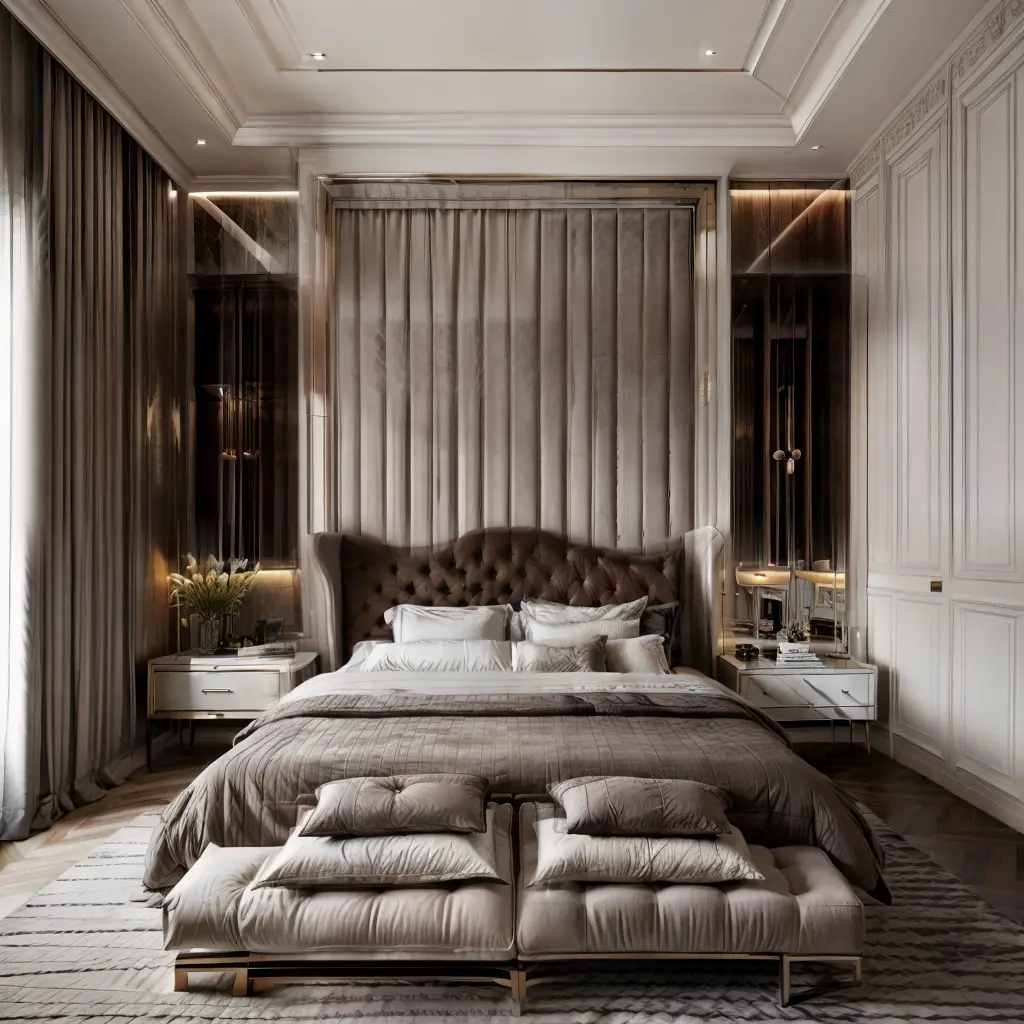 modern interior design bedroom, supper detail