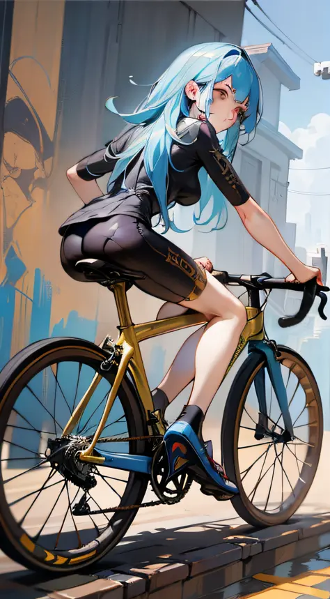 stylish anime man riding bike, handsome man, road, buildings shop, trees,  bridge, 8k resolution concept art color gradient hypermodernism HD... - AI  Generated Artwork - NightCafe Creator