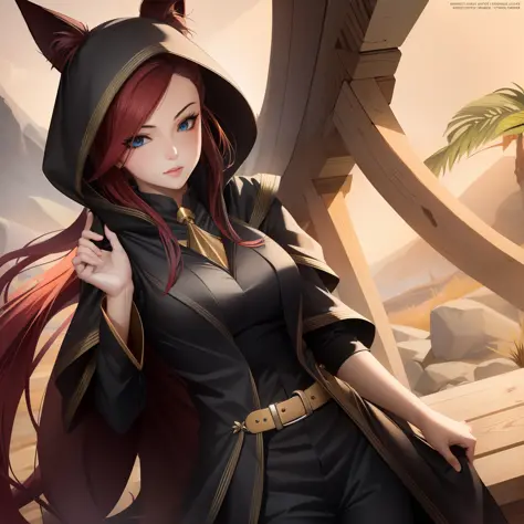 character:xayah,red hair,league of legends,high definition,1girl,solo,looking to viewer,best quality