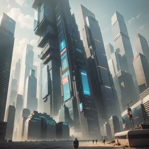Cyberpunk Futuristic Skyscrapers Sci-Fi Top Quality Masterpiece Fantasy Ultrareal