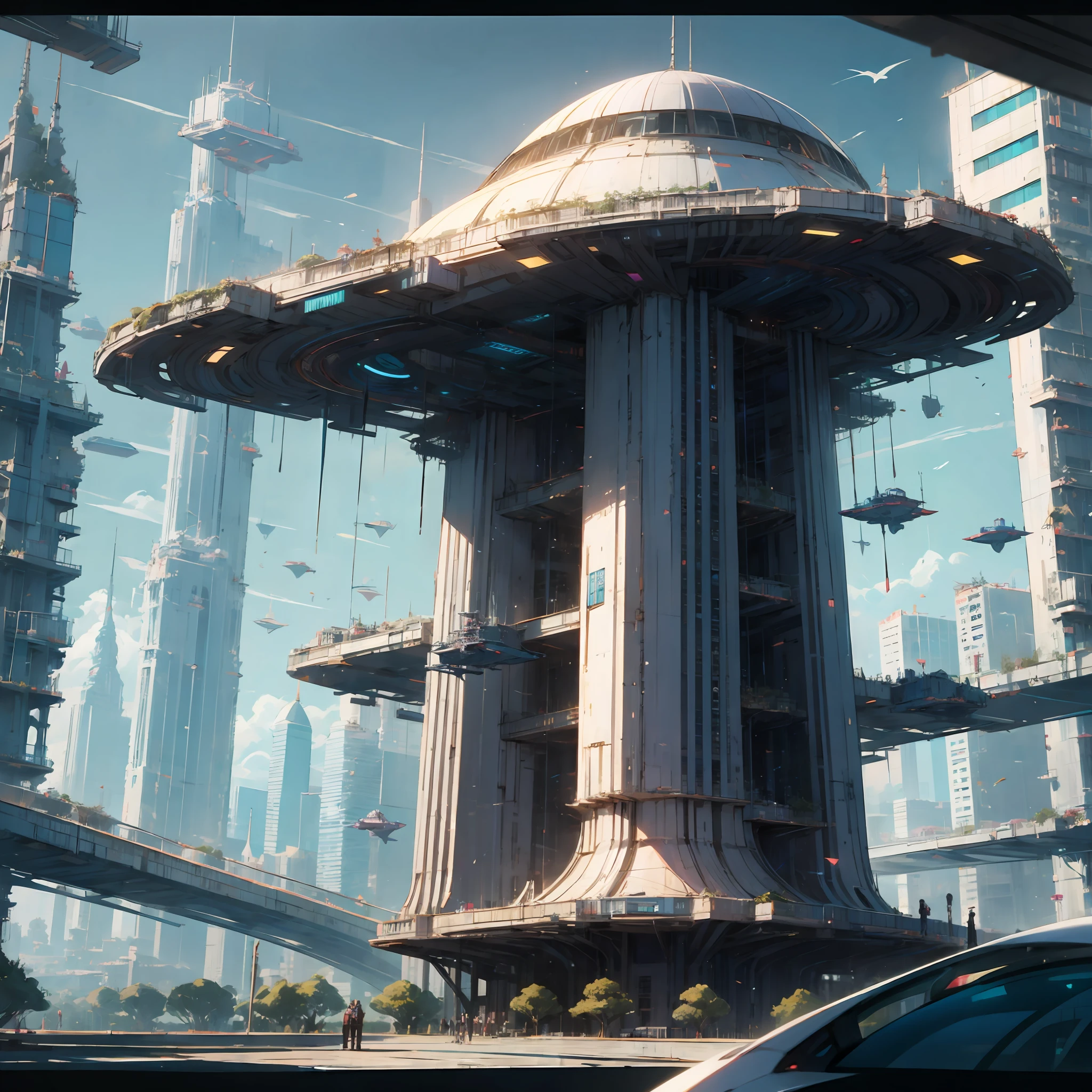 ตึกระฟ้า Cyberpunk Future World --auto
