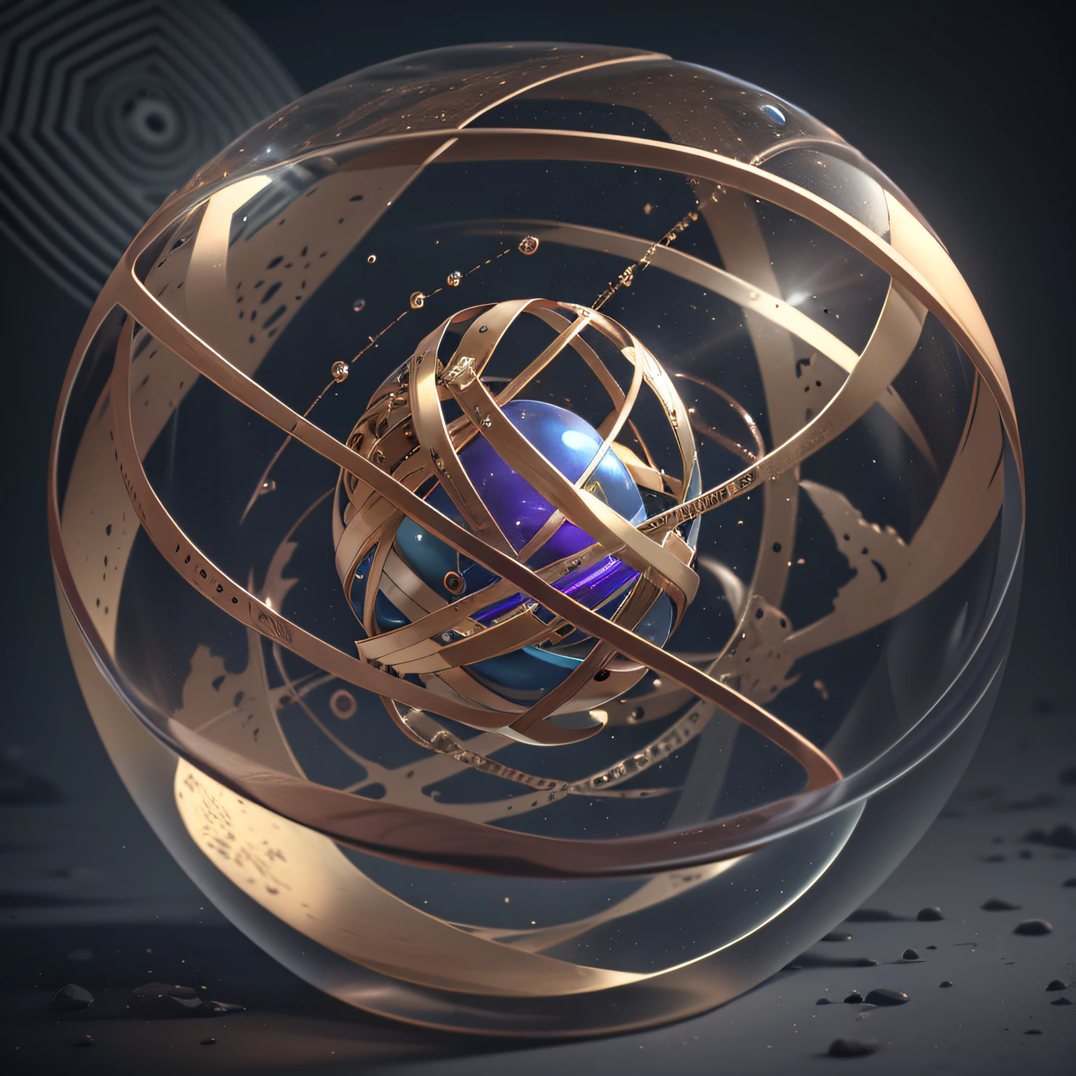 (美丽的 sphere with high transparency), 美丽的, 圆形水晶, 超详细, 令人惊叹的灯光, 超细节, 8千, 虚幻引擎 5, 3D 渲染, 算命, 球体内部透明闪亮