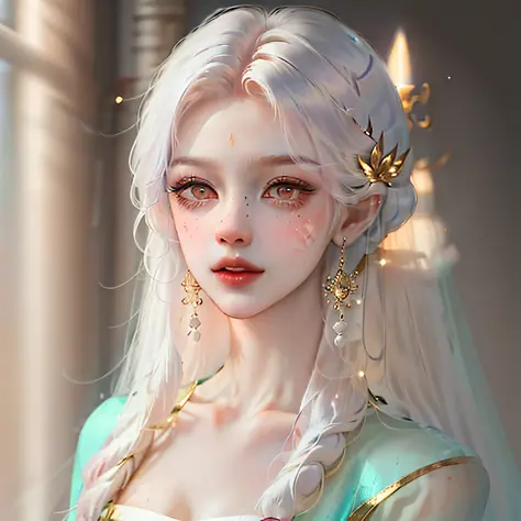 There is a girl in a green dress, plum blossoms, palaces, oriental architecture ray tracing, {best quality}, {{masterpiece}}, extremely detailed 8K wallpaper, {an extremely delicate and beautiful}, colorful, intricately detailed, Realistic, real, camera qu...