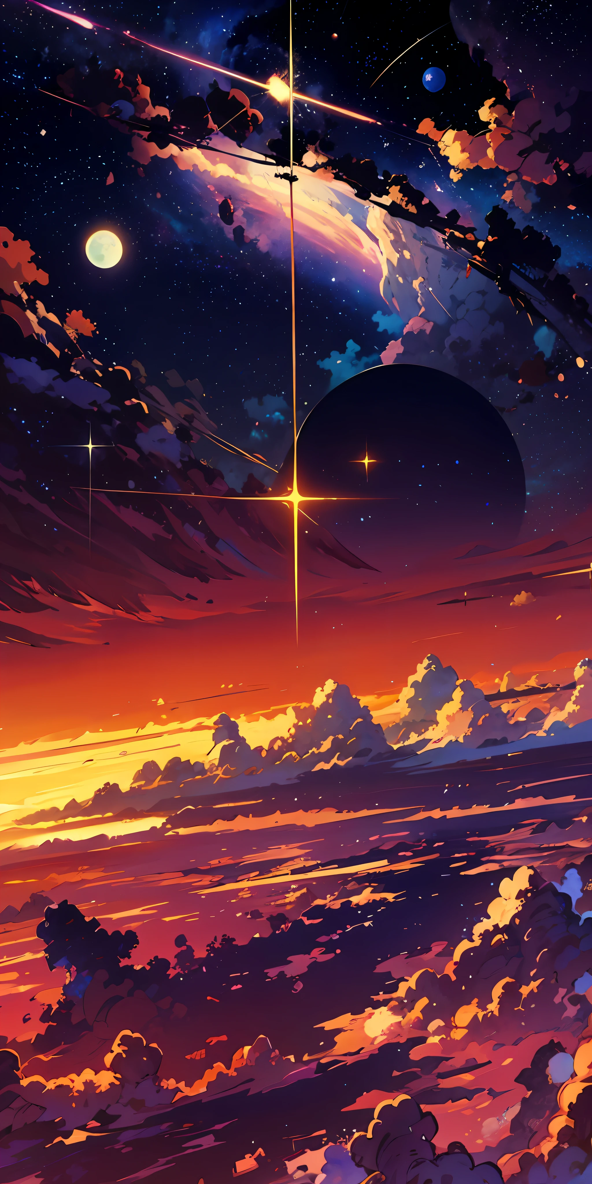 anime papéis de parede de anime com vista para o céu e as estrelas, céus cósmicos. por Makoto Shinkai, papel de parede de arte de anime 4k, Papel de parede de arte anime 4k, papel de parede de arte de anime 8k, Céu de anime, papel de parede incrível, papel de parede de anime 4k, papel de parede de anime 4k, Papel de parede de anime 4K, makoto shinkai cyril rolando, arte de fundo de anime