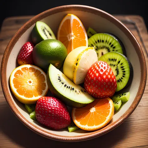 fruit, orange, kiwi, strawberry, banana, detailed background, intricate --auto