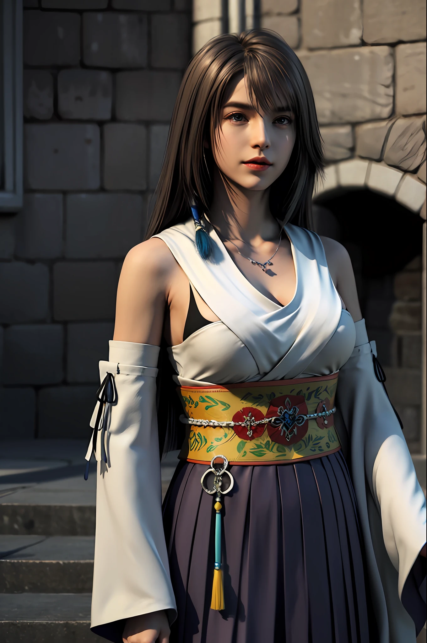 1girl, solo, jewelry, detached sleeves, necklace, blue-beaded earring, hakama skirt
YunaFFX,
ultra high res, photo, photorealistic, highly detailed, detailed face, solo cute woman, royal palace,
medium breasts, (masterpiece, high quality),looking at viewer, gorgeous goddess, absurdly long hair, very long hair, (rich:1.4), hair blowing
charming, alluring, dreamlike, royal cloak, ((thick bangs)),