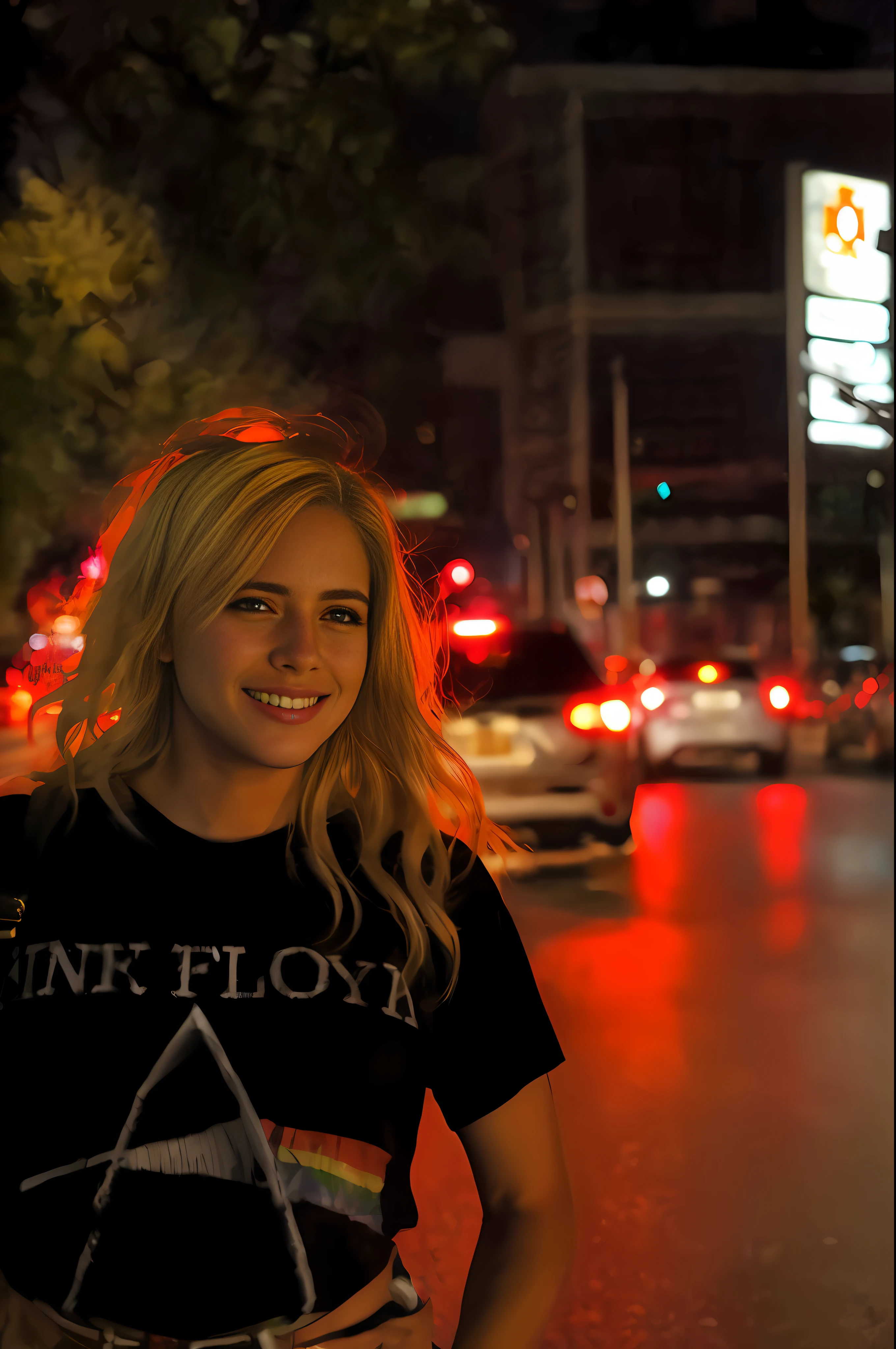 шедевр, невероятно детализированная американская блондинка в нижнем белье моделирует ночью на обочине дороги, уличное фото, трендовая городская фотография с разрешением 500 пикселей, на яркой улице Лас-Вегаса, сложная ночная фотография, повседневная фотография, Тамблер, фотография года, инста картинка, картинка дня, инстафото, фото плаката, Автофокус,  невероятно острый, ультрадетализированное лицо и глаза, внимание к детали, нет ошибок, никаких искажений, белая кожа, чистый, прекрасный, не размытая кожа, снято на пентакс к1000, глубина резкости, фон не в фокусе,