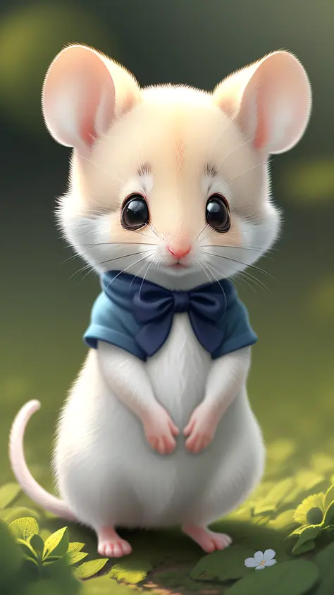 very cute tiny, small, cute rat, hold cheese rim lighting, adorable big eyes, small, chibi, Miniature, acrylic painting Cinematic lighting, Intricate, Hyper detailed, 16k, Perfect lighting, Sharp focus, front view, award winning --auto