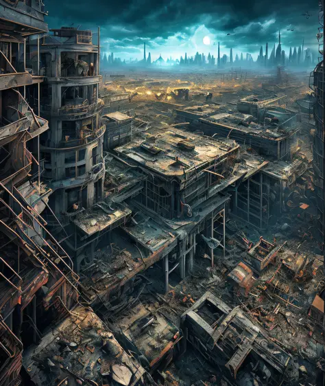 rebellious and apocalyptic environment, award-winning magazine cover photo, hyper detailed