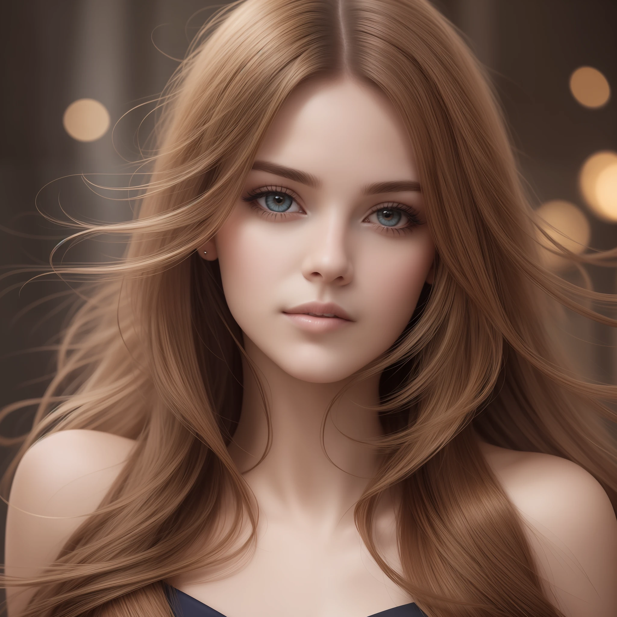 A woman with long hair and blue eyes posing for a picture - SeaArt AI