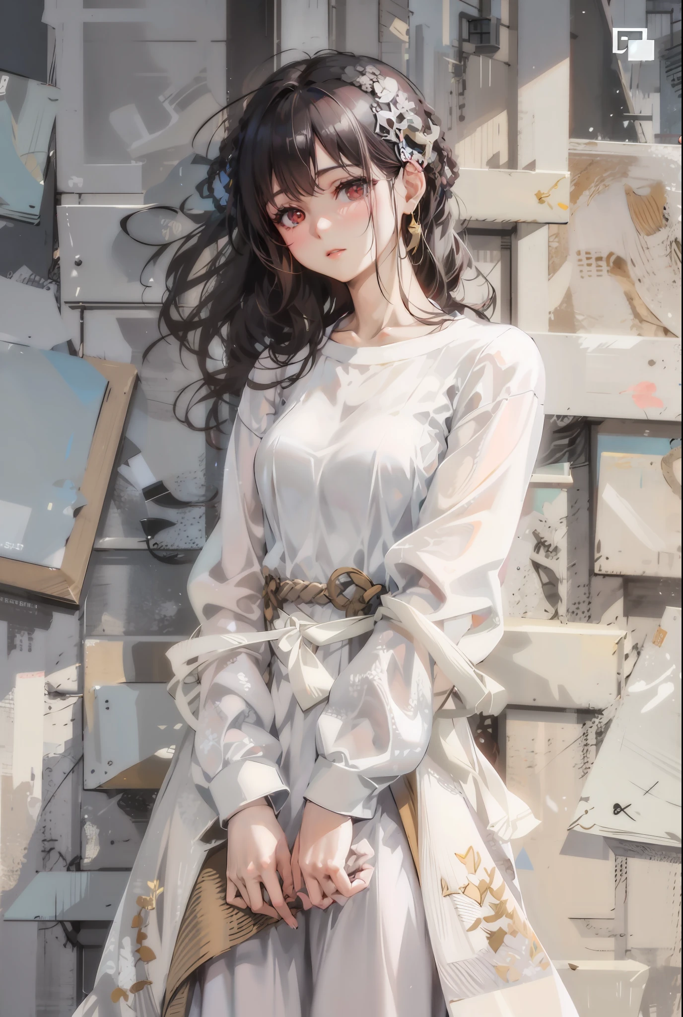 araffe asian woman in a long dress posing for a picture, dressed with long fluent clothes, korean women's fashion model, ulzzang, realistic. cheng yi, style anime, realistic cute girl painting, trending on cgstation, high quality portrait, cute elegant pose, cute art style, yanjun chengt, young and cute girl