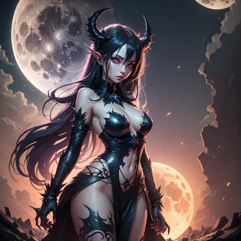 "Image Type: Original Art.
Subject: An alien vampire goddess. This extraterrestrial deity exudes an aura of otherworldly power and beauty, her vampire lineage making her even more intriguing. She has elongated fangs, luminescent eyes, and skin that glows u...
