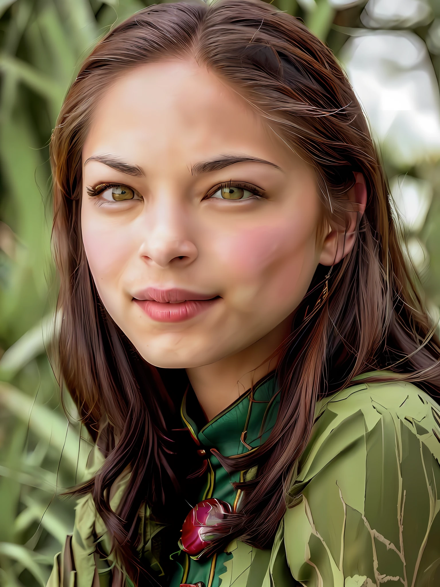 ((realism)), very alta calidad RAW photography, antecedentes detallados, Intrincado, exquisitos detalles y texturas, muy detallado, foto de (Kristin Kreuk) llevando el uniforme de Supergirl en un campo verde, fotografía ultra detallada, iluminación cálida, estación de arte, 4k, enfoque nítido, Alta resolución, piel detallada, ojos detallados, 8k hd, DSLR, iluminación baja e intensa, alta calidad, grano de la película, Fujifilm XT3,