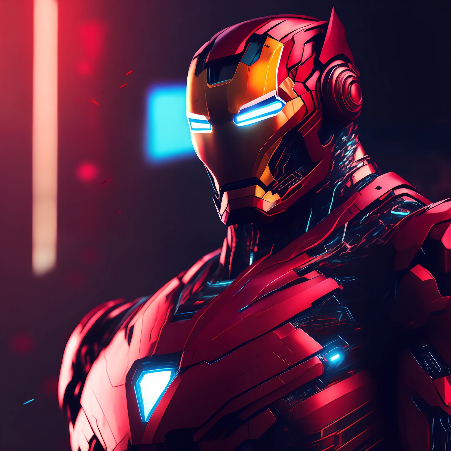 Iron Man, Cyberpunk, 8k. - SeaArt AI