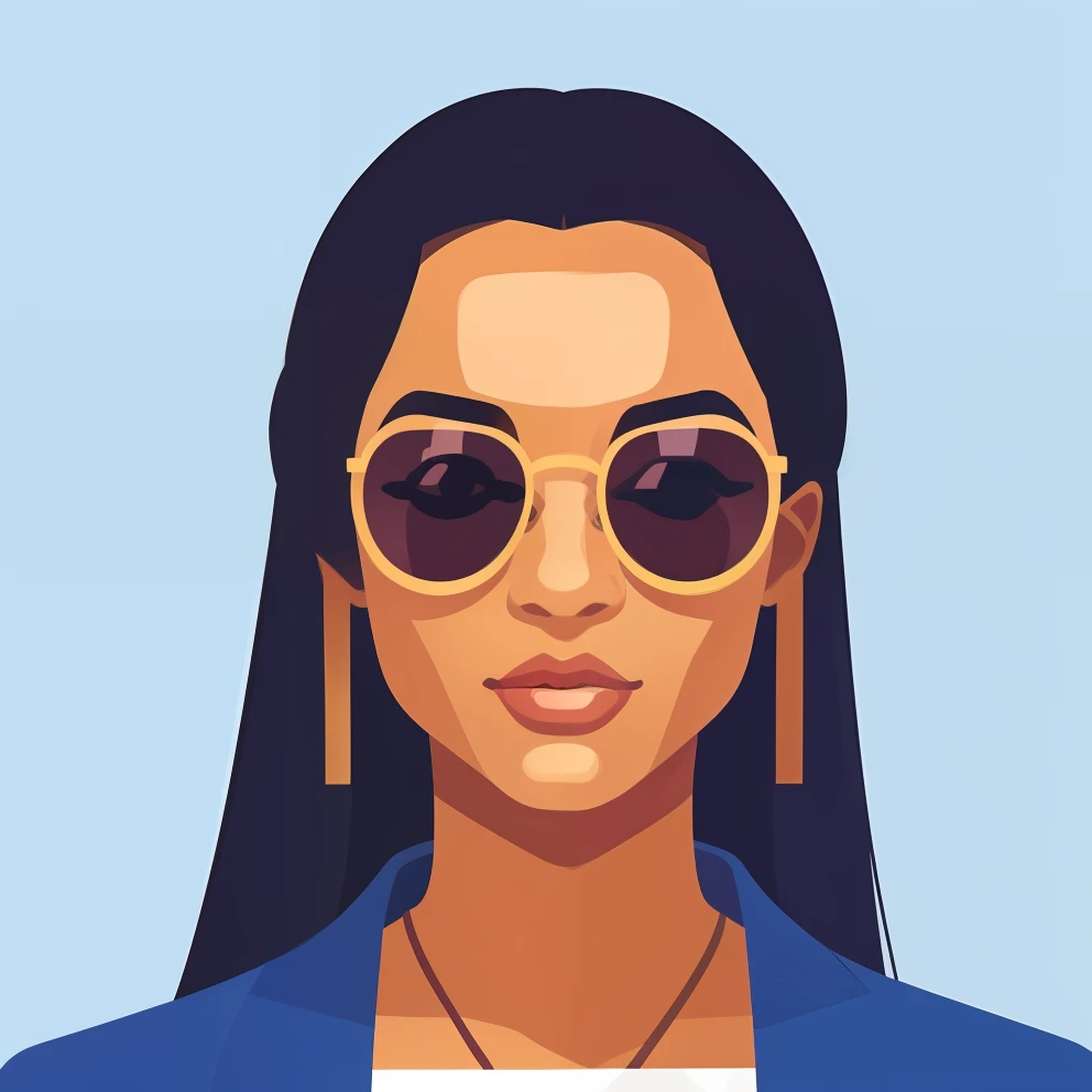 garota da moda, avatar, oculos de sol