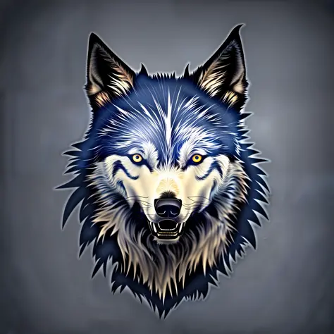 arafed wolf with blue eyes and a blue mohawk, fantasy wolf portrait, alpha wolf head, wolf head, hyper detailed wolf - like face, anthro wolf face, portrait of a wolf head, wolf portrait, anthropomorphic wolf, striking detailed artstyle, blue wolf, an anth...