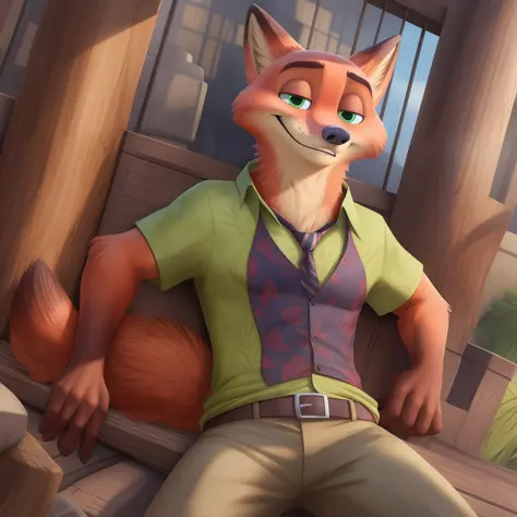 Nick wilde, tearing his clothes,
