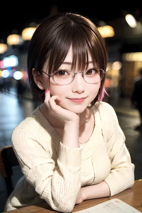 Japan girl in casual clothes on the streets of Tokyo, looking at the viewer, posing with a smile (highest quality, masterpiece))), high resolution, very detailed, masterpiece, cinematic lighting, (8K, highest quality, masterpiece: 1.2), (realistic, photore...