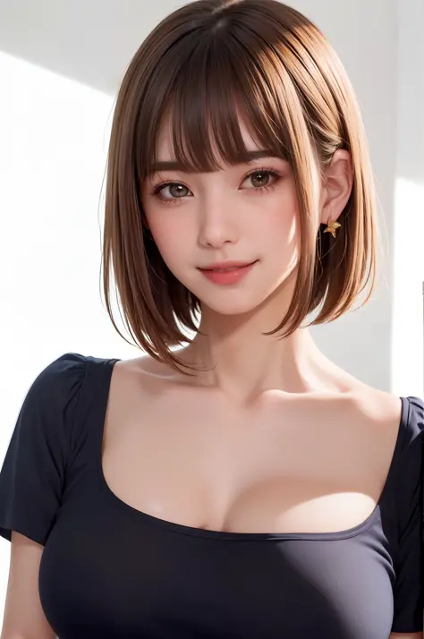 (((showpiece, top quality, high precision)), one girl, (big breasts, photorealistic: 1.4), ((slightly above also look up the cam...