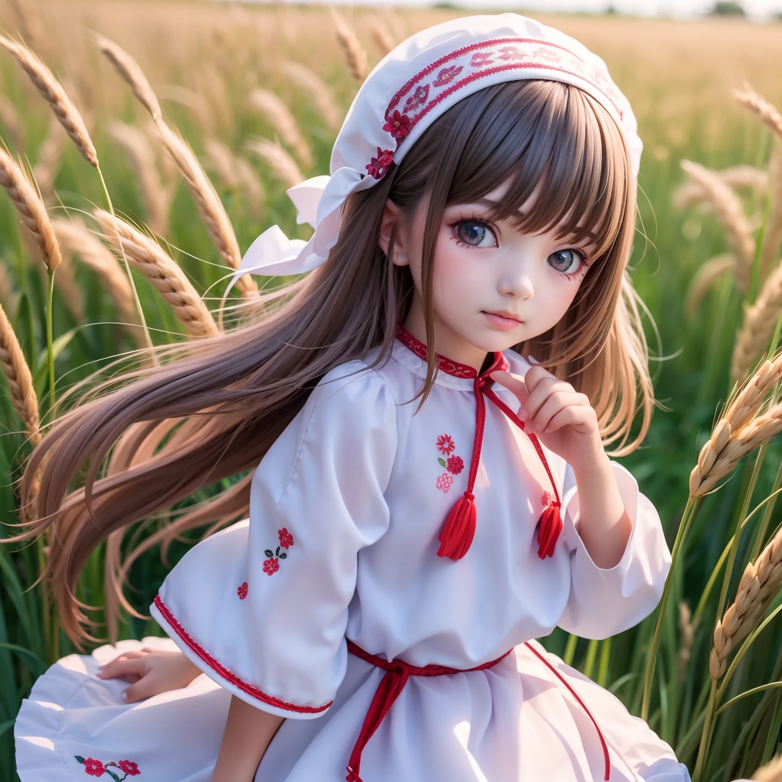 ((9year old girl:1.5)), complete anatomy, children's body, child, super cute, girl, little girl, random poses,random angles,

Ukrainian girl, wheat field, golden wheat field, embroidery,((red and blue embroidery)),
Ukrainian, Russian, Belarusian, Sorochka, Ukrainian folk costumes,(red, blue, white), (red, blue, and white hairband),professional photo of girl, Embroidery, russia, red blue white, intricate, detailed,
photo made with Canon EOS, volumetric light, wheat field, 
popular on artstation, popular on deviantart, popular on flicker,

 beautiful girl, 1 girl, loli, petite girl, top quality, masterpiece, high eyes,drooping eyes,(realism: 1.2)), petite, bangs, tall eyes, natural light,(aquamarine eyes),bangs, beautiful girl with fine details, Beautiful and delicate eyes, Beautiful girl, detailed face, Beautiful eyes, beautiful shining body, 8K images,