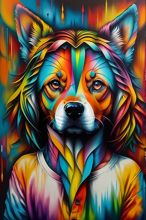 (Detailed face German shepherd dog), Eduardo Kobra acolchoamento ...