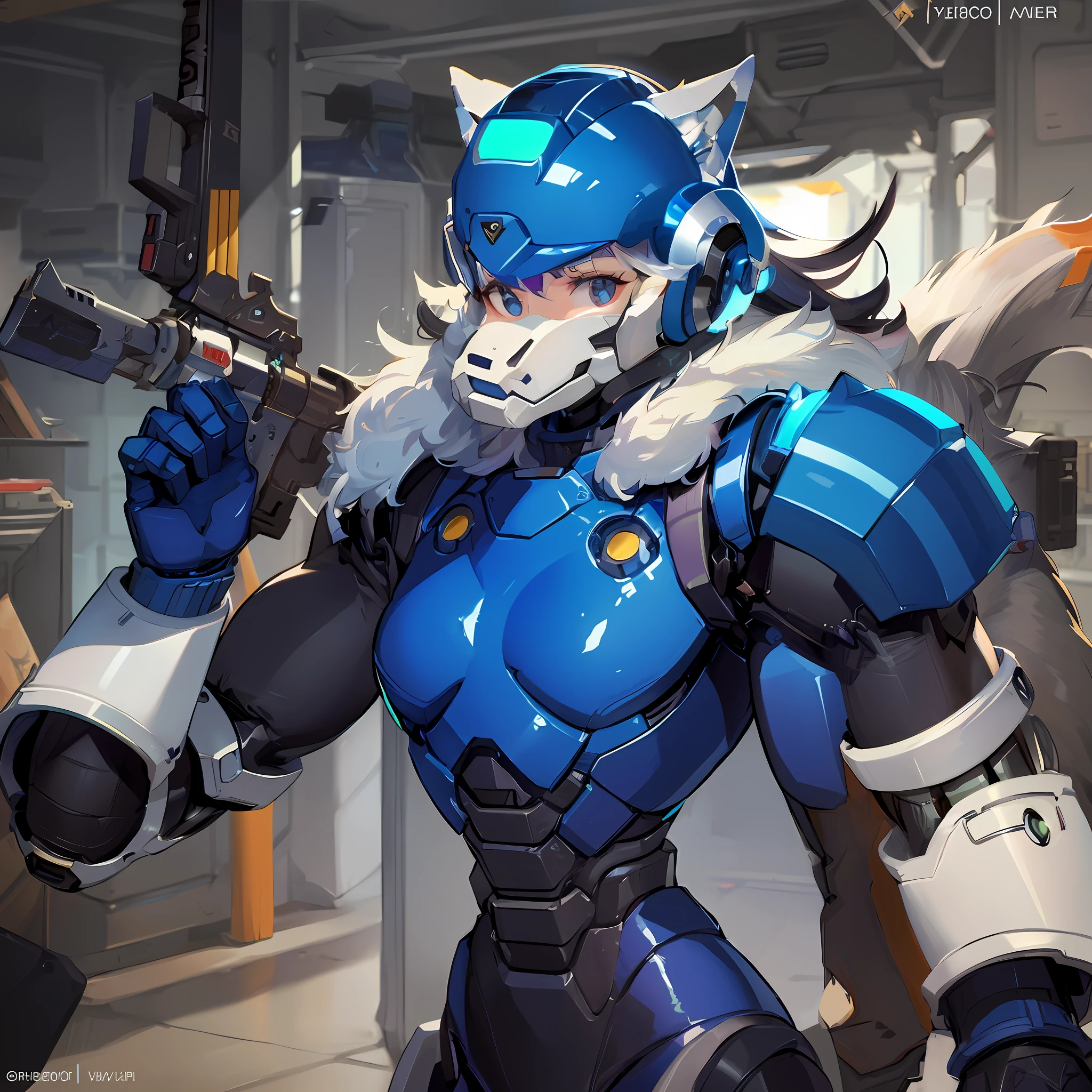 there is a girl with a gun in her hand, echo from overwatch, as an overwatch character, as overwatch character, from overwatch, overwatch inspired, female mecha, overwatch fanart, girl in mecha cyber armor, ferra white mecha, overwatch style, overwatch character concept art, sigma from overwatch, overwatch character, portrait of mei from overwatch