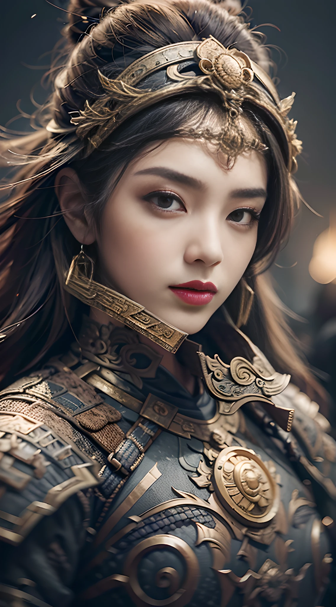 A Chinese sinister girl, seven-doppelganger shot, (Oriental Ancient Battlefield: 1.2), (weapon in hand: 1.2), vampire fangs, extreme quality, Cg unity 8k, super delicate, background blur, full depth of field, HDR high dynamics, real restoration, intricate and extreme detail, perfectly presenting the style of midjourney art. realistic, elegant, goddess, surrealism, high detail, supremacy, cinematic lighting, ray tracing, shadow, uhd, retina, masterpiece, ccurate, anatomically correct, textured skin, super detail, high detail, high quality, high quality, award-winning, best quality, high resolution, 1080P, 16k, 8k, 4K, HD