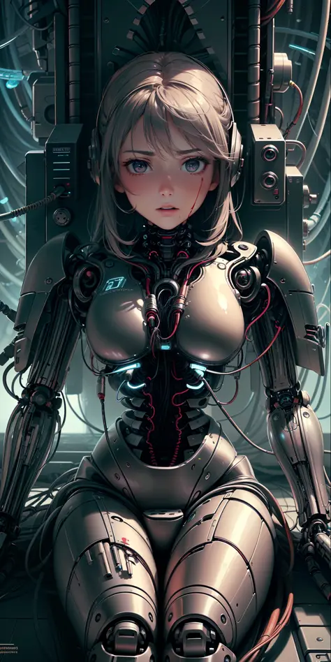 (((masterpiece))), ((((best quality)))), ((((ultra-detailed))), (highly detailed CG illustration), ((an extremely delicate and beautiful face)),(cute and delicate face ), cinematic light, ((1 mechanical girl)), solo, whole body, (machine-made joints: 1.4),...