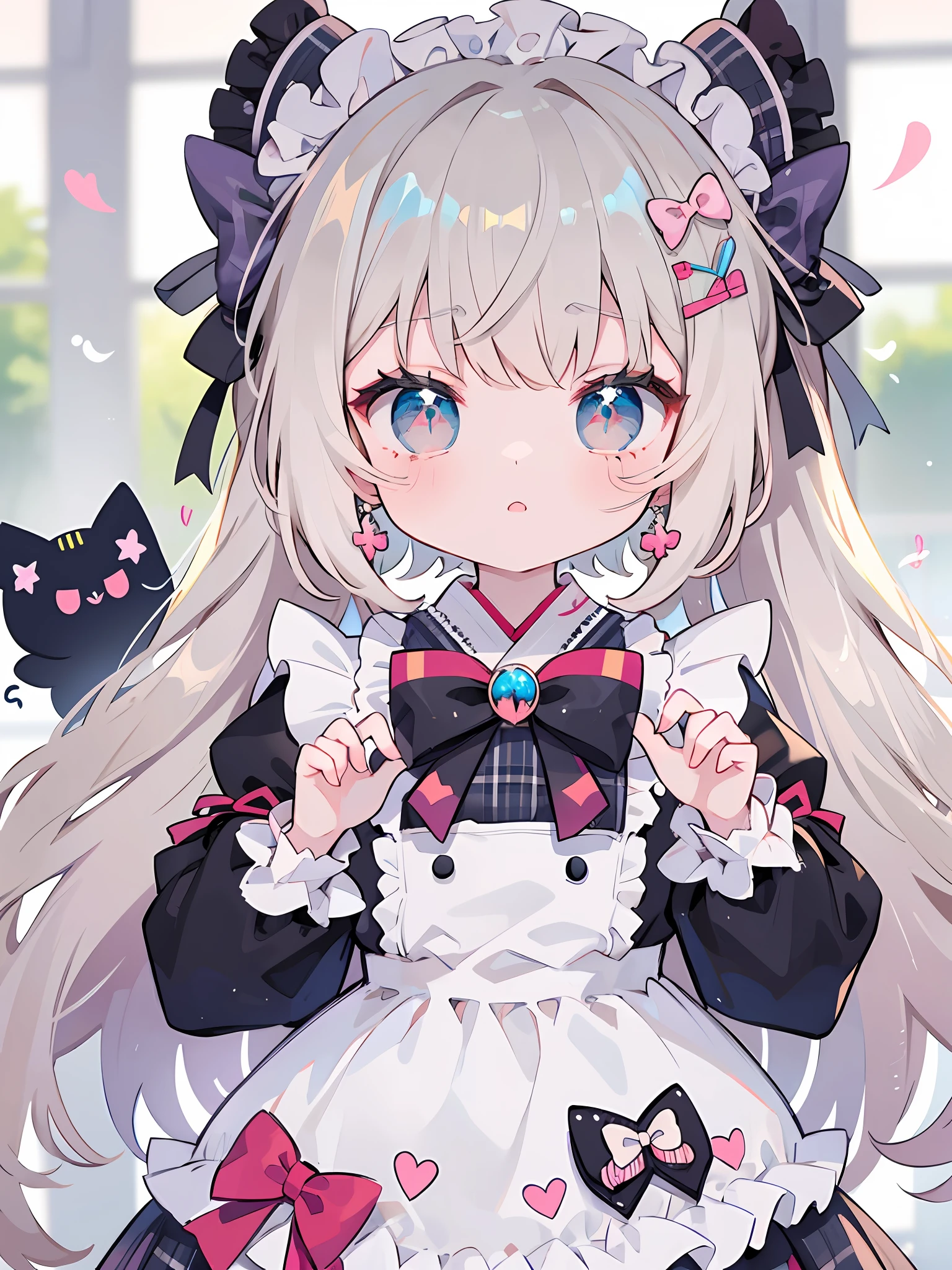 kariertes Kleid, Bogen, ändernta fashion, ändernta style, Anime-Mädchen-Cosplay, ändern, süßer Anime Wai Tsufu in wunderschönen Kleidern, Catboy-Kostüm! Dienstmädchen! Kleid, engelhaft hübsch,  im Kleid, Japanisches Dienstmädchen-Café, portrait of radical ändernta girl, Japanische Kleidung, y 2 k süßer Clownkern