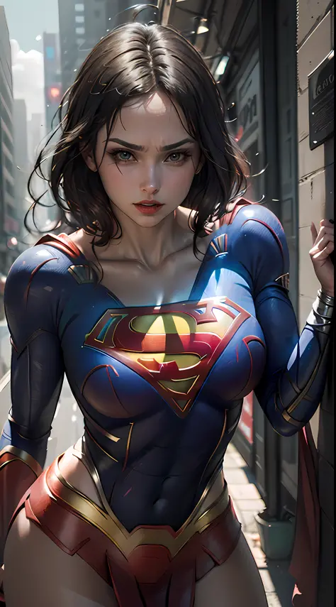 ((Best Supergirl Quality)), ((Masterpiece)), (Detailed: 1.4), 3D, a Detailed Image to Actress Imogen Poots Cyberpunk,HDR (High D...